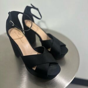 Who What Wear Black Crisscross Heels
